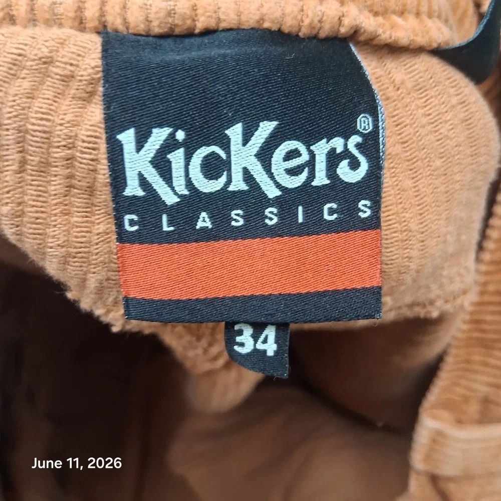 Kickers Classics Corduroy Carpenter Pants Size 34 Brown Skater Y2K Baggy